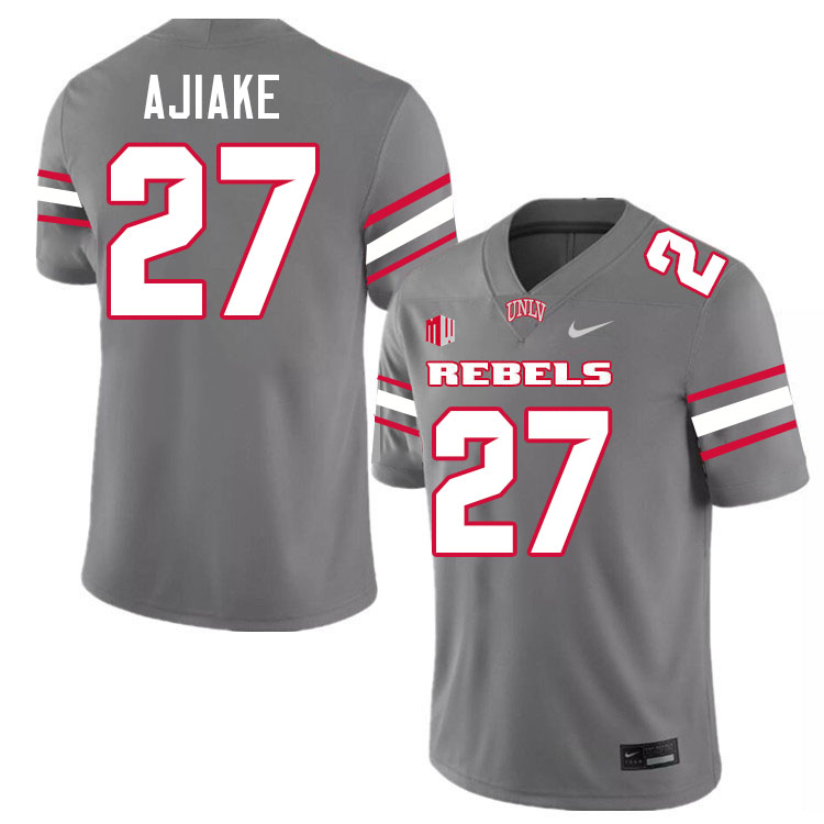 UNLV Rebels #27 Austin Ajiake Jersey Football College Uniforms,Apparels-Grey